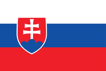 Fototapeta premium Slovakia national flag isolated vector illustration. Constitution Day celebration badge, poster, flyer, banner, social media and educational use.