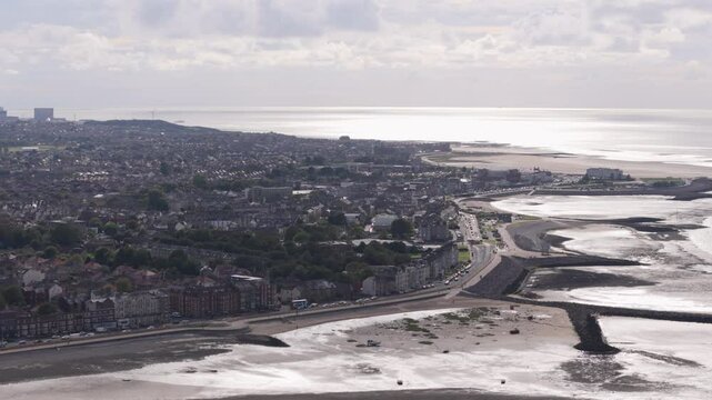 Aerial view of Morecambe, seaside town in the north of England