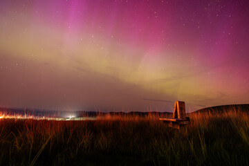 The Aurora Borealis over the Brecon Beacons National Park in Wales, 