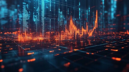 Obraz premium Digital graph interface, stock market