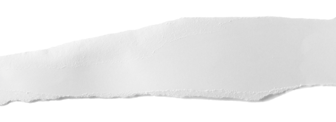 Ripped white paper scrap isolated, clipping path