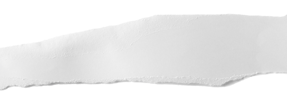 Ripped white paper scrap isolated, clipping path