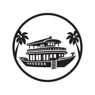 recommend clip art: Houseboat Silhouette Vector Illustration - Perfect for Nautical Designs