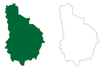 Obraz premium Hnahthial district (Mizoram State, Republic of India) map vector illustration, scribble sketch Hnahthial map