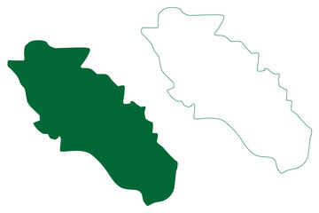 Hojai district (Assam State, Republic of India) map vector illustration, scribble sketch Hojai map