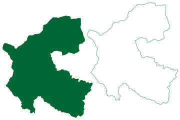 Chamba district (Himachal Pradesh State, Republic of India) map vector illustration, scribble sketch Chamba map