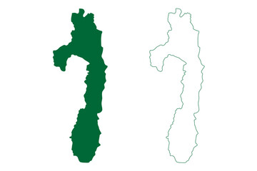 Champhai district (Mizoram State, Republic of India) map vector illustration, scribble sketch Champhai map