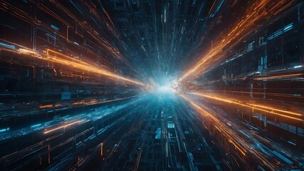 Obraz premium Farbdynamik in der Cloud-Technologie