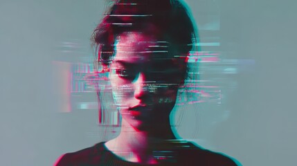 Glitch Photo Effect Mockup