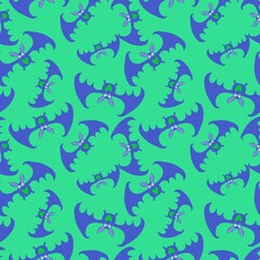 Halloween animals seamless bats vampire pattern for wrapping paper and fabrics