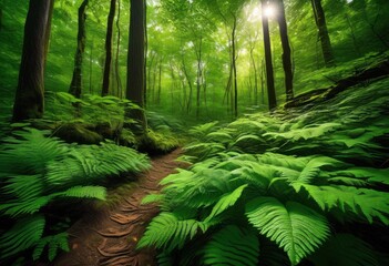 dense forest vegetation revealing hidden animal paths through lush greenery underbrush natural habitat, trees, wildlife, flora, fauna, landscape, ecosystem