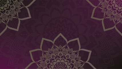 Round mandala on colorfull gradient background. Translucent mesh pattern in the form of a mandala. Mandala with floral patterns. Pastel Yoga template. Gradient background with round mandala.