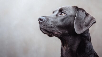 An Elegant and Captivating Portrait of a Black Labrador with a Charming Side Profile