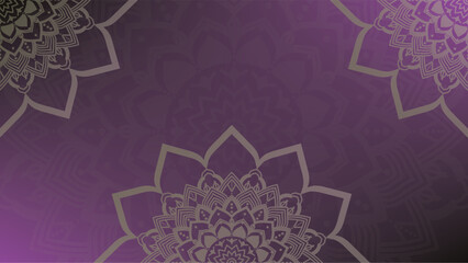 Round mandala on colorfull gradient background. Translucent mesh pattern in the form of a mandala. Mandala with floral patterns. Pastel Yoga template. Gradient background with round mandala.