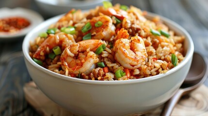 Spicy shrimp fried rice