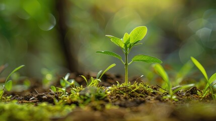 Small plant with vibrant green appearance