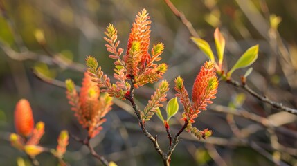 Spring growth of sumac Rhus trilobata