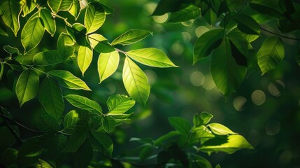 Obraz premium Sunlight on green foliage