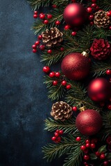 Create an Elegant Christmas Decor that features a lovely assortment of Ornaments and Pine Cones