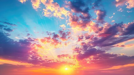 Obraz premium Sunset and sunrise in the countryside with a colorful sky above the horizon