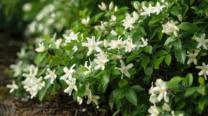 Shrub like plant with white flowers