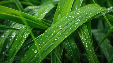 Sugarcane leaves freshness post rain