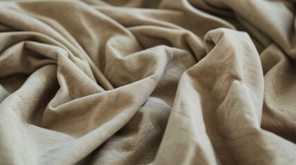 Fototapeta premium Soft folds of light brown cotton jersey fabric