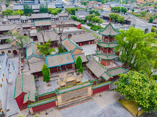 Aerial photography of Wang Family Courtyard in Lingshi County, Jinzhong, Shanxi