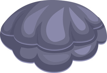 Cartoon giant clam shell, with its valves closed, in a still life