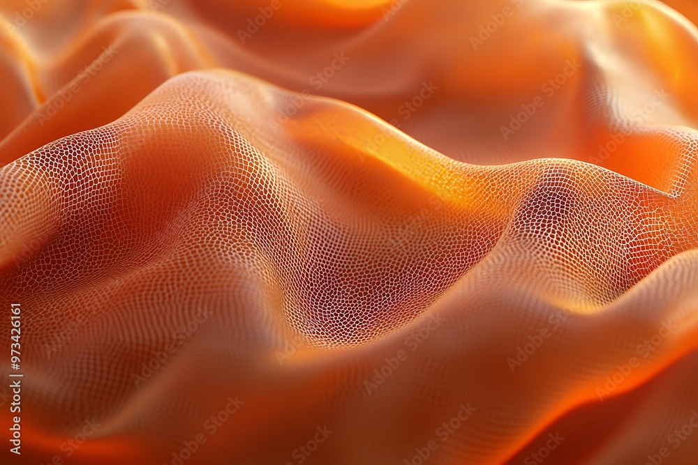 Sticker Abstract orange fabric texture with soft lighting for background, design, or wallpaper