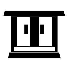 black and white wardrobe furniture icon