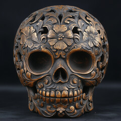 engraved skull of the deity