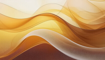 Yelllow, Tan and Brown Chiffon Like Waves Illustration AI