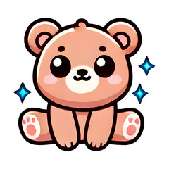 Fototapeta premium Cute playful bear cartoon illustrations on transparent background, peeking up high, logo characters for prints