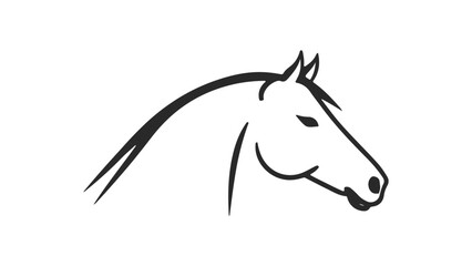 beautiful simple minimalism horse outline silhouette illustration