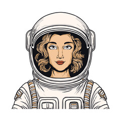 Female Astronaut in Classic Space Suit
