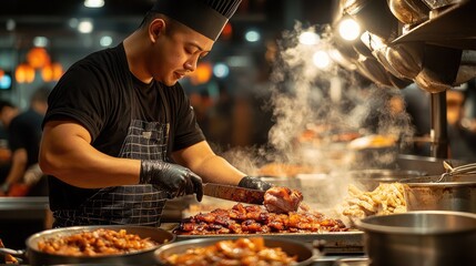 Thai flavors: exquisite presentation of Thai food, unique combination of sweet, sour, salty, spicy elements, capturing essence of Thailand’s renowned culinary traditions.