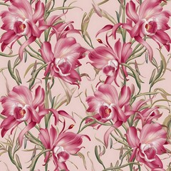 Pink orchids flowers background design