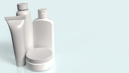 The Cosmetics package on white Background image 3d rendering.