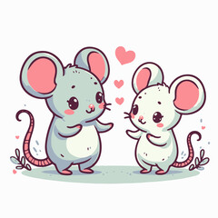 Beautiful little animals in love