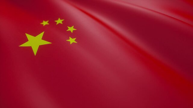 China Flag with Motion Graphics Animation