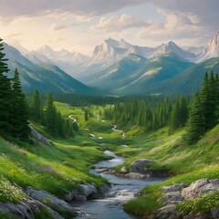 Mountains landscape. Beauty nature background