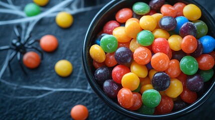 Closeup of Halloween colorful candies 