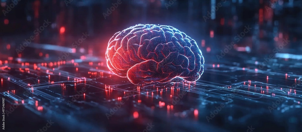 Poster concept of utilizing artificial intelligence to assist in human tasks capable of rapid and precise d