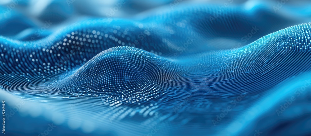 Poster blue wave light gradient texture background abstract representation of advanced technology and digit