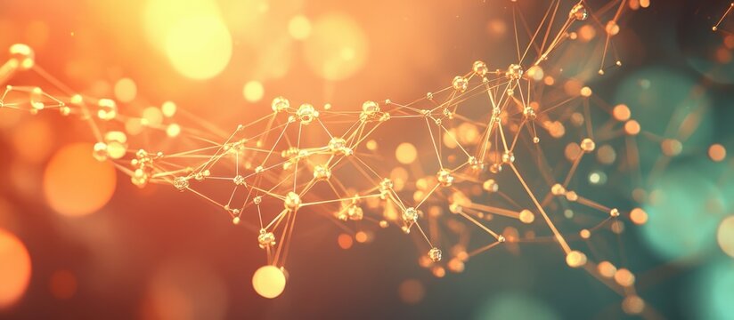 Abstract geometric background featuring interconnected lines and dots Represents molecular structures and communication A scientific concept suitable for technology and medical designs