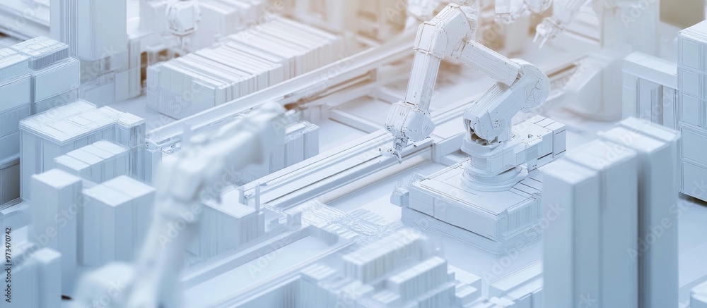 Poster concept of robotic process automation rpa in business technology enhancing efficiency in factory ser