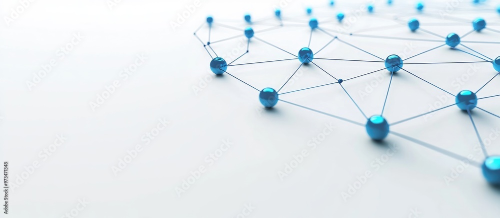 Poster top view of a blue 5g wireless internet connection on a blank white background concept of high speed