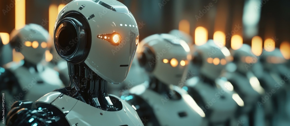 Aufkleber advanced ai technology powering intelligent robots that replace humans by learning through digital n