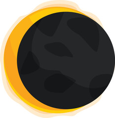 Solar eclipse with the sun peeking out from behind the moon